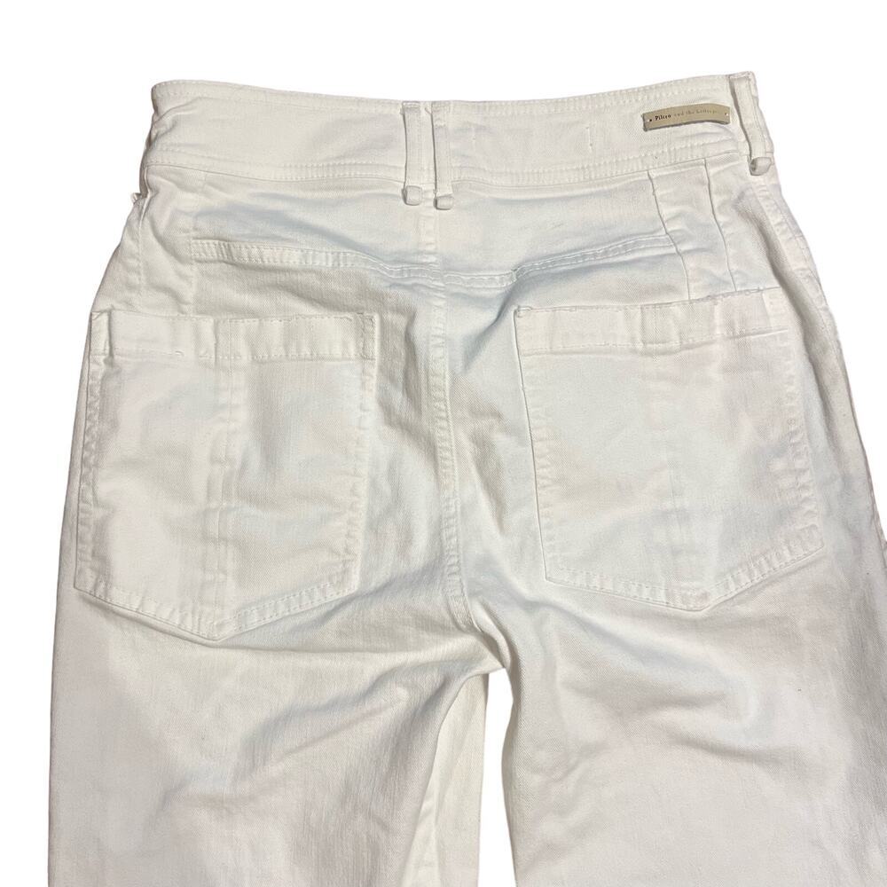 Pilcro White Denim Jeans Size 29 Straight Leg High Rise Cropped Casual Stretch - Picture 4 of 9